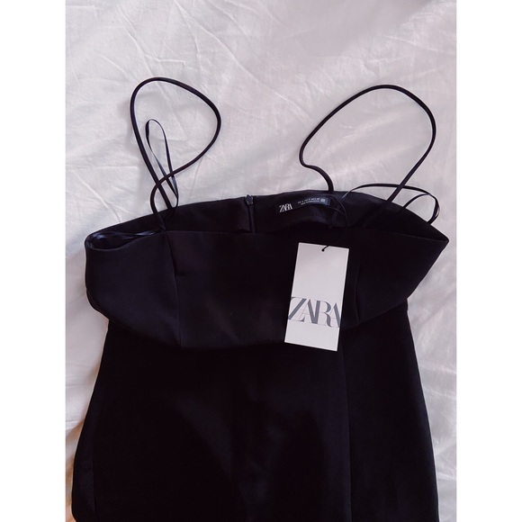Zara Black Tube Midi Dress with Slit - Picture 8 of 8